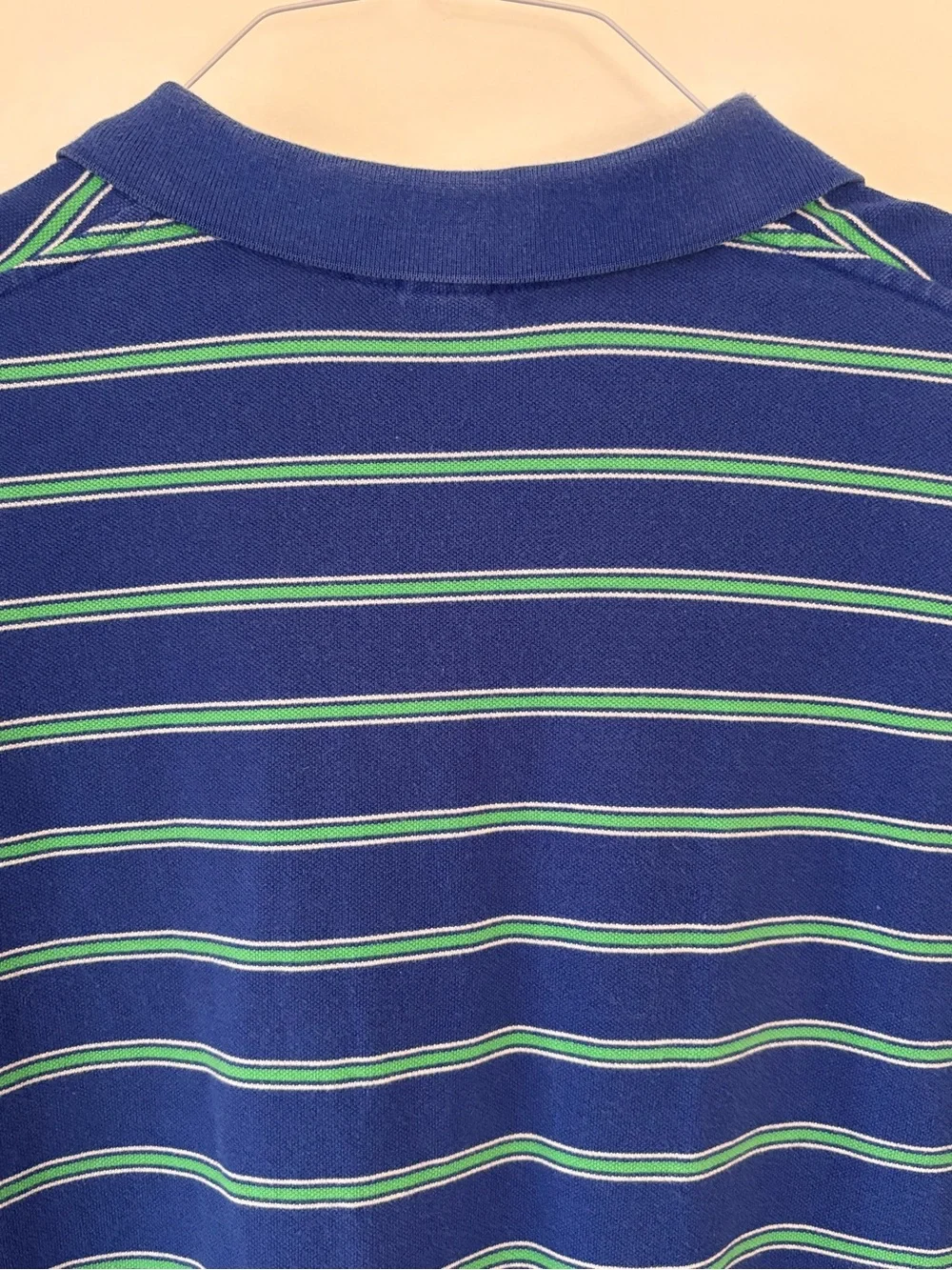 Polo Ralph Lauren XL Blue Green Striped 100% Cotton Polo Shirt